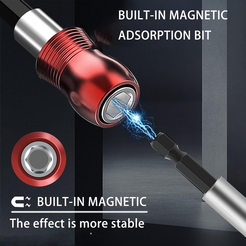 8 Stück Hochwertiger Bithalter Magnetisch, Schnellwechsel Bit Verlängerung 1/4", Sechskantschaft-