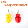 6 in 1 Stubby Screwdriver Handle Set Multi-Tool Chrome Vanadium
