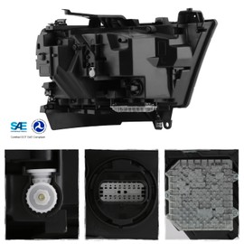 AKKON - Fits 2019-2023 Dodge Ram 1500 Chrome Bezel Style [FULL LED] Headlight Driver Left Side w/Tube DRL Turn Signal