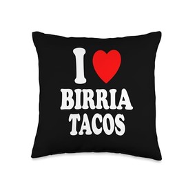 I Heart (Love) Birria Tacos Mexican Favorite Food Dinner Throw Pillow