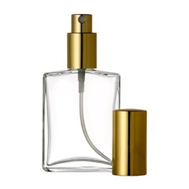 Riverrun Perfume Atomizer, Glass Bottle, Gold Sprayer 60ml 2 oz (Set of 2 Bottles)