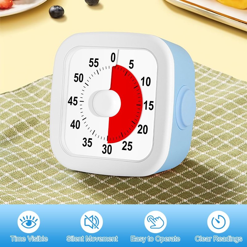 HOTUT 60 Minute Visual Timer for Kids,Visual Countdown Timer Clock