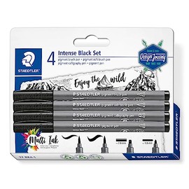 37 bk4-1 design journey pigment arts intense black set - assorted nibs (blister of 4)