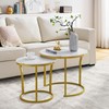 Hoctieon Nesting Coffee Tables, Round Nesting Tables Set of 2,