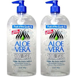 Fruit Of The Earth Aloe Vera 100% Gel 24 oz (2 pack)