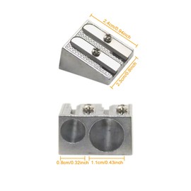 12Pcs Metal Pencil Sharpener and Eraser Set, 6Pcs Double Hole Pencil Sharpener & 6Pcs Pencil Erasers for Home School Office Supplies