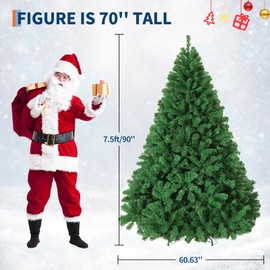 7.5ft Premium Artificial Christmas Tree, Realistic Spruce Design with Metal Hinge Construction, Easy Setup Foldable Stand, Perfect for Family Celebrations and Festive Decor
