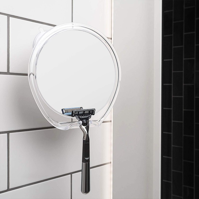 Luxo Shaving Mirror, Shower Mirror with a Razor Holder for