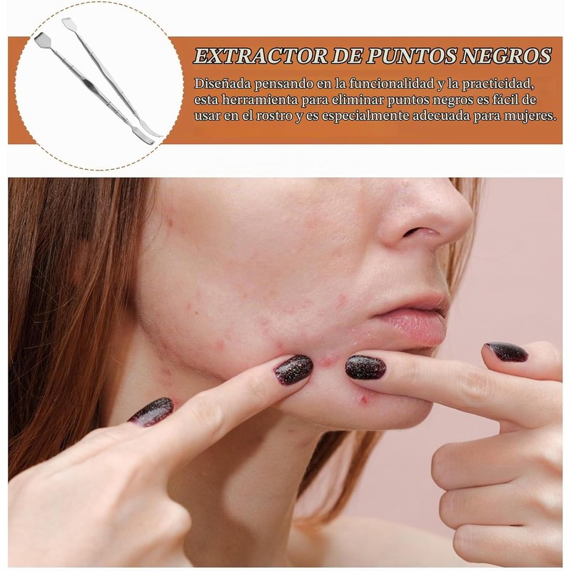 Healvian Extractor De Puntos Negros De Acero Inoxidable 2 Piezas