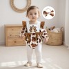 KMBANGI Newborn Baby Girl Football Turkey Romper Long Ruffle Sleeves