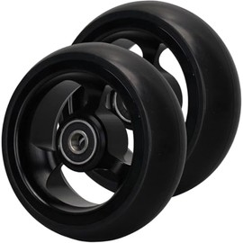 LekLai 4 Inch Wheelchair Replacement Front Wheels, Non-Slip PU Wheel for Sports Wheelchair, Trackless, 2 Pieces/Black/100 mm/4 Inch