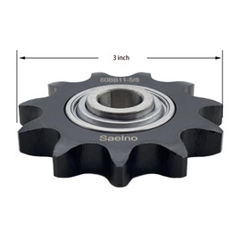 #60 Roller Chain Idler Sprocket Type C 5/8" bore 11 Tooth with Bearing 203KRR2,Hardened Antirust 1045 Steel Drive Sprockets 60BB11-5/8