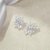 EVER FAITH Mujer Marquesa CZ Elegante Nupcial Boda Floral Hoja