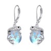 Frog Earrings for Women 925 Sterling Silver Moonstone Dangle Earrings