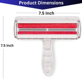Roller Pet Hair Remover and Reusable Lint Roller | Cat and Dog Hair Remover for Furniture | Multi-Surface Fur Removal Tool | Remove and Dispose of Hair | Washable Lint Roller Easy to Use (Red)