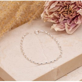 Tuscany Silver Women's Sterling Silver Oval Belcher Bracelet of 18cm/7"