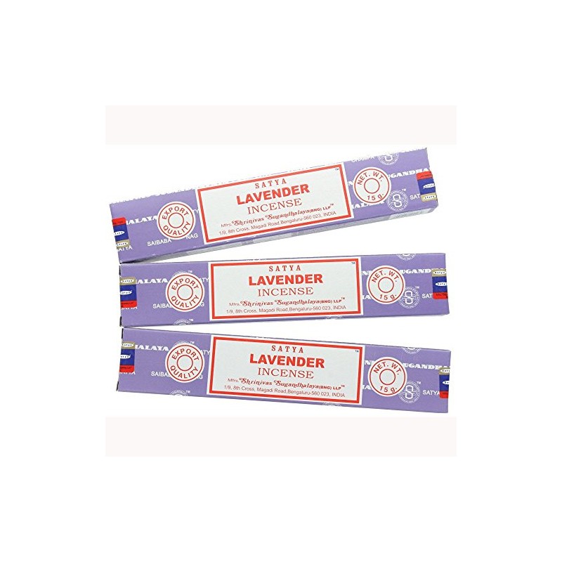 3 X LAVENDER Satya Nag Champa Incense Sticks Packs 15g