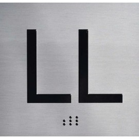 BUILDINGSIGNS.COM LL Floor Elevator Jamb Plate Sign (Lower Level) with Braille and....--REF24-1027