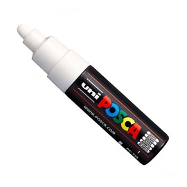Posca Uni PC-7M Marker Art Pen Large Ball Tip, 5-5.5 mm - White
