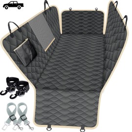 Lassie Dog Seat Covers for Trucks, Waterpfoof Dog Hammock for Truck Machine Washable and Non Slip Backseat Dog Cover for Car Compatible with F150 F250 Silverado Sierra Tundra and Crew Cab