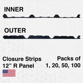 Duco Plus 12in Profile R 3ft Panel Foam Closure Strips Metal Roofing Panels - Inner, 20