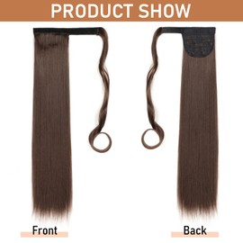 BELEVO Ponytail Hairpiece, Long Straight Ponytail Extension, Synthetic Hair Extensions, Braids Extensions, Natural Braid Extension for Women and Girls, 60 cm