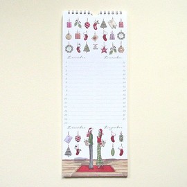 Quire Birthday Calendar - Mahogany Design - Size 140mm x 340mm