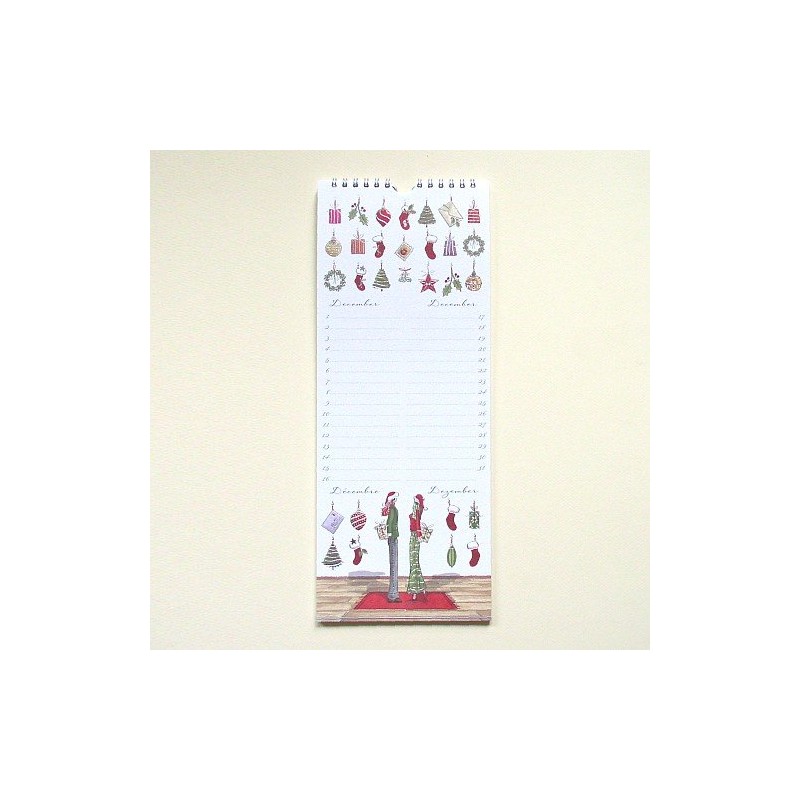 Quire Birthday Calendar - Mahogany Design - Size 140mm x