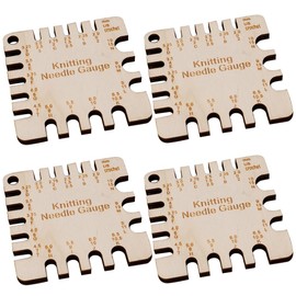 CABODYALS 4Pcs 63MM Knitting Needle Stitch Gauge Multifunctional Wood Crochet Hook Yarn Wrap Guide Board Spinning Control Card Knitting Tool for Spinners WPI Guide Gauge Measuring Tools Accessories