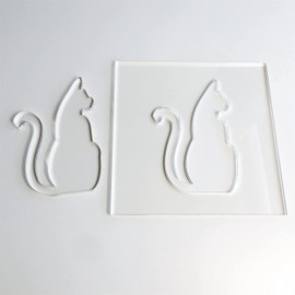 Cat Template, Clear Acrylic Template, Woodworking Router Template