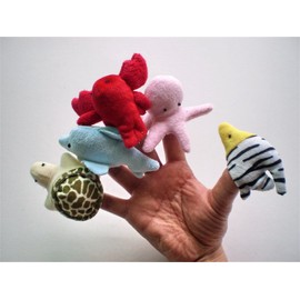 Aimeely Cute Baby Kids Plush Sea Animals Finger Puppets Soft Ocean Educational Toy 10PCS