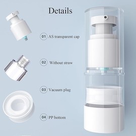4.6-inch travel pump bottlevacuum pump cosmetic container | Transparent PP cap | Lotion and essence dispenser For toner, perfume, and liquid makeup tools