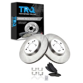 TRQ Front Brake Pad & Rotor Kit Brake Pads Brake Rotor Ceramic Compatible with 2007-2013 Acura MDX 2014-2020 RLX 2010-2013 ZDX 2009-2015 Honda Pilot
