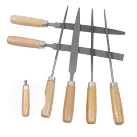 XINSHANG 6Pcs 6 Inch Heavy Duty File Set, Lightweight Filing Tool Kit, High Carbon Hardened Steel Files with Anti-Slip Wood Handles, Medium Coarse, Suitable for Wood/Metal/Model/Shaping