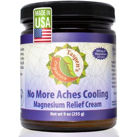 Taspen's Organics Magnesium No More Aches Cooling Cream - Fast-Acting Formula with Arnica for Muscle Discomfort - Natural Ingredients - Non-Greasy - Cruelty-Free (9 oz)