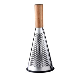 Stainless Steel Cheese Grater - Cone 3 Sided | Three Sides for Coarse, Medium and Fine Grating. Also Suitable as a Lemon & Lime Zester
