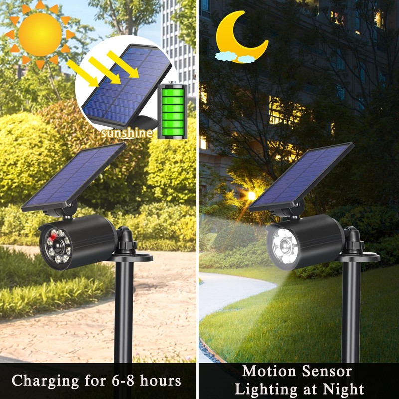 WaitScher Solar Motion Lights Outdoor Waterproof 3600mAh Solar Security Light