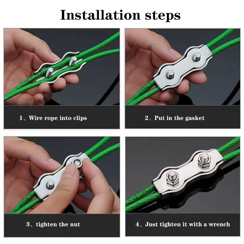 20 Pcs stainless steel duplex wire rope cable clamp/wire rope