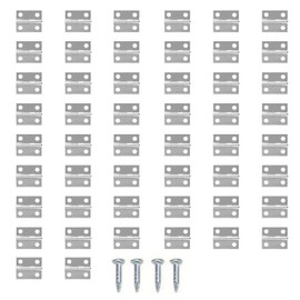 50Pcs Mini Brass Hinges Folding Door Hinges Butt Hinges Small Mini Hinges for DIY Crafts Wooden Jewelry Box (Silver)