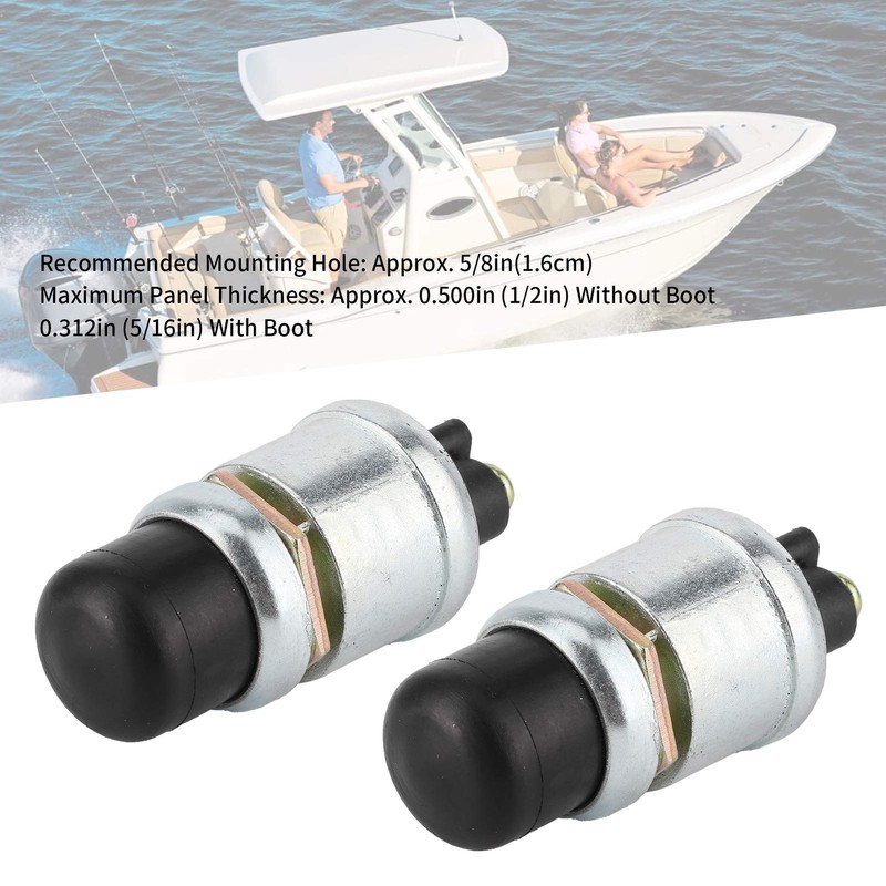 2Pcs Push Button Starter Switch, Weatherproof Engine Push Button Start