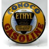 CHEVRON CONOCO ETHYL GAS 13.5" GLASS FACE for GAS PUMP GLOBE - DOUBLE STRENGTH GLASS!