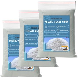 SIMOND STORE Milled Fiberglass - Epoxy Thickener - Fiberglass Resin Filler Material for Epoxy - 3 Pcs