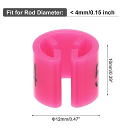 MECCANIXITY Clothes Hanger Marker Number 54 Tag Fit 3mm Rod Rose Red for Garment Clothing Color Coding, Pack of 100