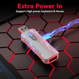 Zunate Half Hand Gaming Keyboard and Combo, Half Hand Gaming Keyboard Set, 4 in 1 Mobile Gaming Keyboard Set with Converter, Adjustable Phone Stand for PC