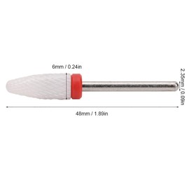 Professional Ceramic Corn Head Nail Drill Bit for Electric Grrinder Grinding and Polishing Lightweight Portable Manicure Pedicure Tool (Fine grinding F red box)
