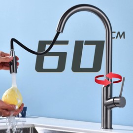 CGPOCMWGX Pull Out Kitchen Faucet 304 Stainless Steel Kitchen Sink Faucet with Pull Down Dual Mode Sprayer, 360° Rotation Cold and Hot Kitchen Mixer Tap Deck Mounted Single Handle,White(White)