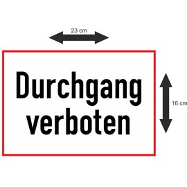 Daged Passage Prohibited Safety Sticker 23 x 16 cm Safety Sign Sticker T-118