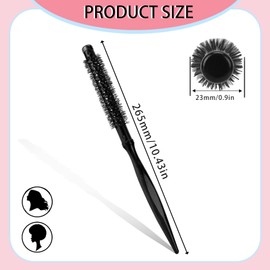 1.2 cm Round Brush for Blow Drying Mini Great Roller Brush Professional Hair Brush Travel Beard Brush Styling Brush Small Curling Brush for Thin Hair Beard Lifting Curls