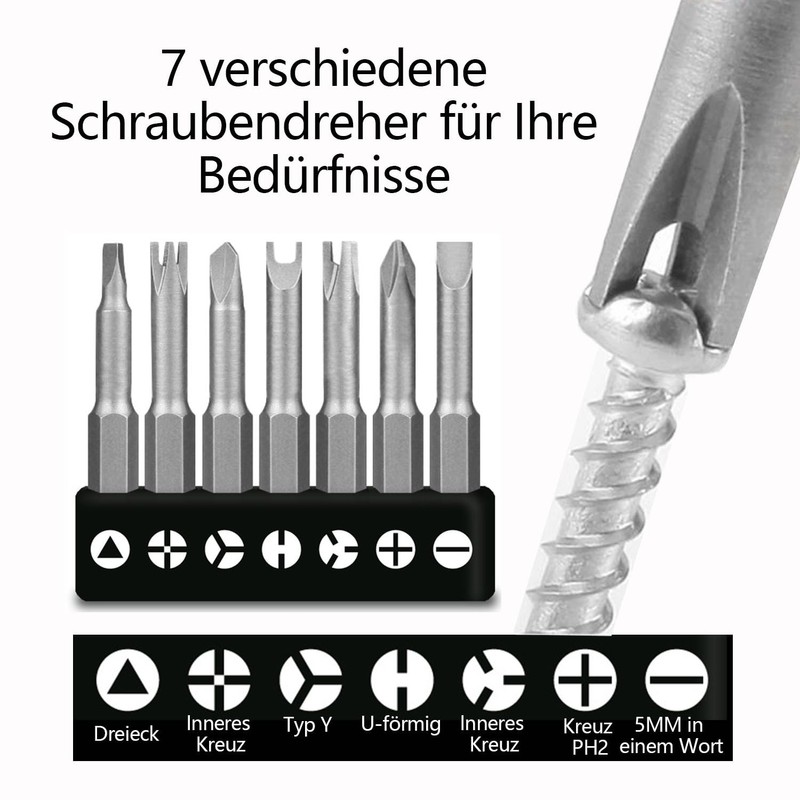 GIONAR 7 Pieces Special Shaped Screwdriver Bit Set 50mm U