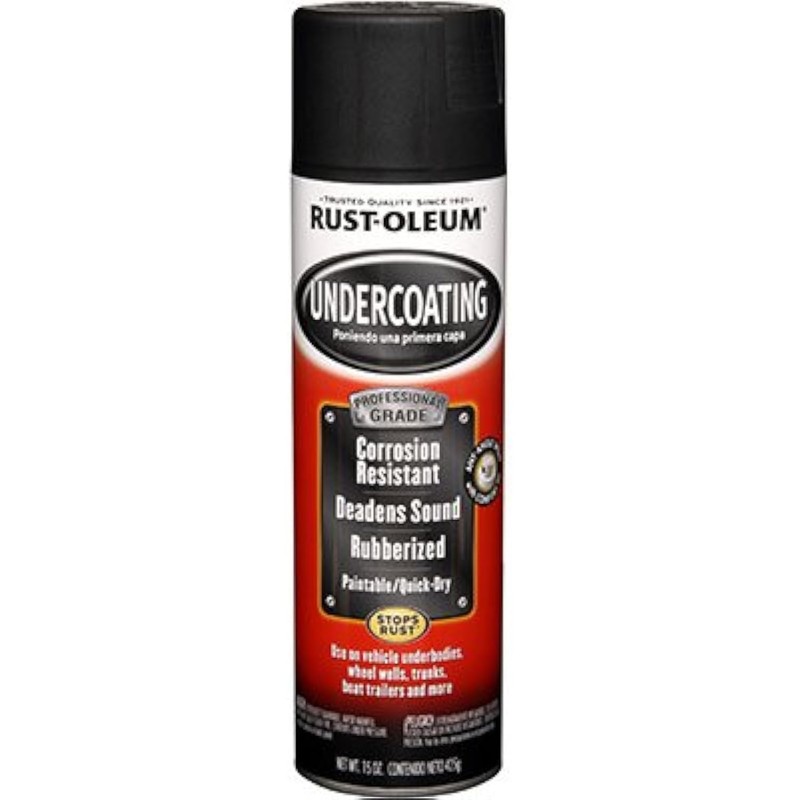 Rust-Oleum 248656 Professional Grade Rubberized Undercoating Spray, 15 oz, Black